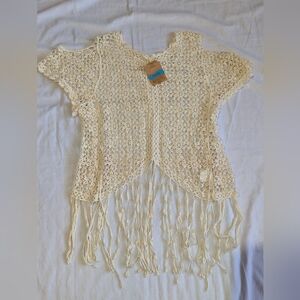Punta Cana Beach Coverup Crochet Lace Tassles Size Medium